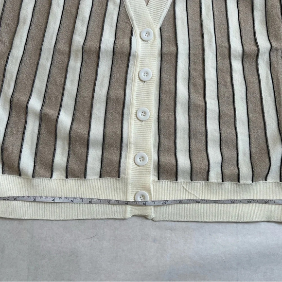 BiancoNero Women's Long Sleeve Button Up Stripped Viscose Blend Cardigan… - Picture 8 of 9